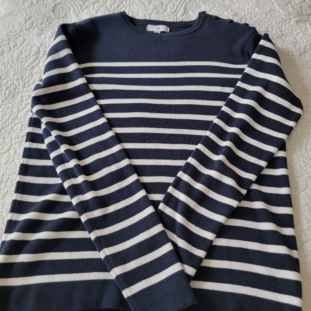 Navy stripe cotton sweater